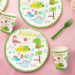 Set 10 Farfurii Petrecere, Embo, Colectia Dino Park, 23 cm Diametru, din Carton, Multicolor - imagine 3