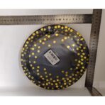 Set 10 Farfurii Unica Folosinta, Embo, Imprimeu cu Buline, din Carton, Diametru 23 cm, Negru/Auriu - imagine 6
