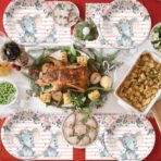 Set 10 Farfurii Unica Folosinta, Embo, Imprimeu Elefant, din Carton, 17 cm, Roz - imagine 4