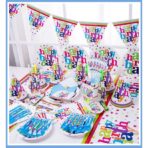 Set 6 Farfurii Unica Folosinta, Embo, Imprimeu Happy Birthday, din Carton, Diametru 18 cm, Multicolor - imagine 2