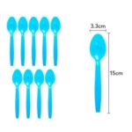 Set 10 Linguri de unica folosinta 15 x 3.3 cm, albastru