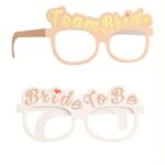Set 10 Ochelari, Embo, Tematica Petrecerea Burlacitelor, Model Team Bride si Bride to Be, 9 x Roz, 1 x Alb