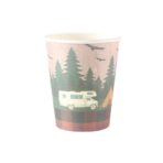 Set 10 Pahare, Embo, Imprimeu Camping, din Carton, 250 - 300 ml, 7.5 x 8.4 x 5.3 cm, Multicolor