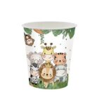 Set 10 Pahare, Embo, Imprimeu Jungle, din Carton, 7 x 8.5 cm, Verde