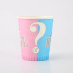 Set 10 Pahare Gender Reveal, Embo, Girl or Boy, din Carton, 7 x 5 x 8.5 cm, 250 ml, Roz/Albastru - imagine 2