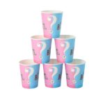 Set 10 Pahare Gender Reveal, Embo, Girl or Boy, din Carton, 7 x 5 x 8.5 cm, 250 ml, Roz/Albastru