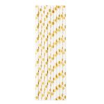Set 10 Paie, Embo, din Hartie, 19.5 cm, Model cu Buline Aurii, Alb