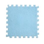 Set 10 Piese Covor tip Puzzle, Embo, Spuma EVA, Pufos, 30 x 30 x 1 cm, Baby Blue