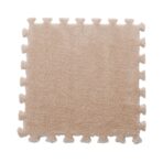 Set 10 Piese Covor tip Puzzle, Embo, Spuma EVA, Pufos, 30 x 30 x 1 cm, Crem