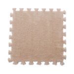 Set 10 Piese Covor tip Puzzle, Embo, Spuma EVA, Pufos, 30 x 30 x 1 cm, Crem