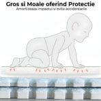 Set 10 Piese Covor tip Puzzle, Embo, Spuma EVA, Pufos, 30 x 30 x 1 cm, Crem - imagine 6