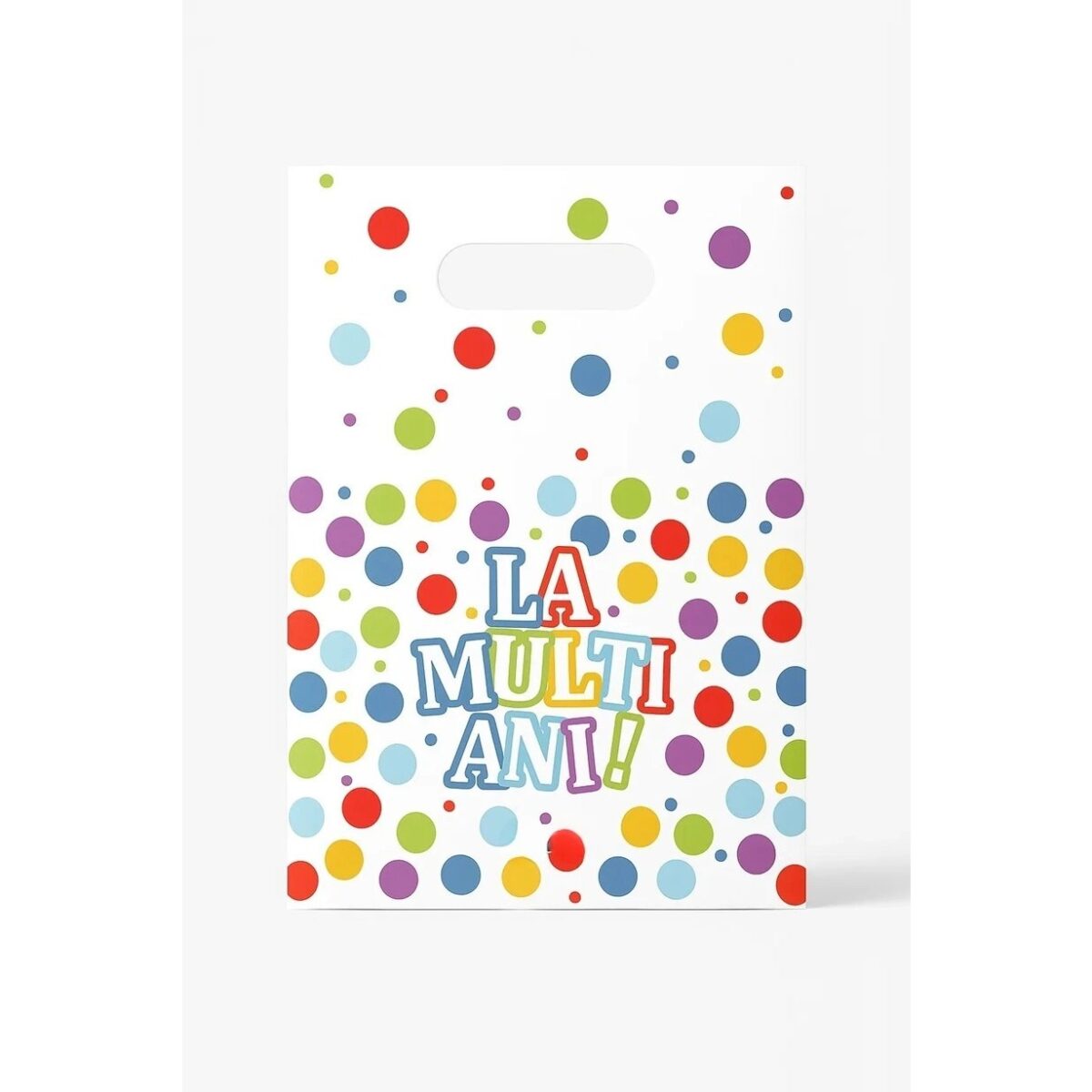 Set 10 Pungi de Cadou, Embo, Colectia LA MULTI ANI, 16.5 x 25 cm, din Plastic, Multicolor - imagine 2