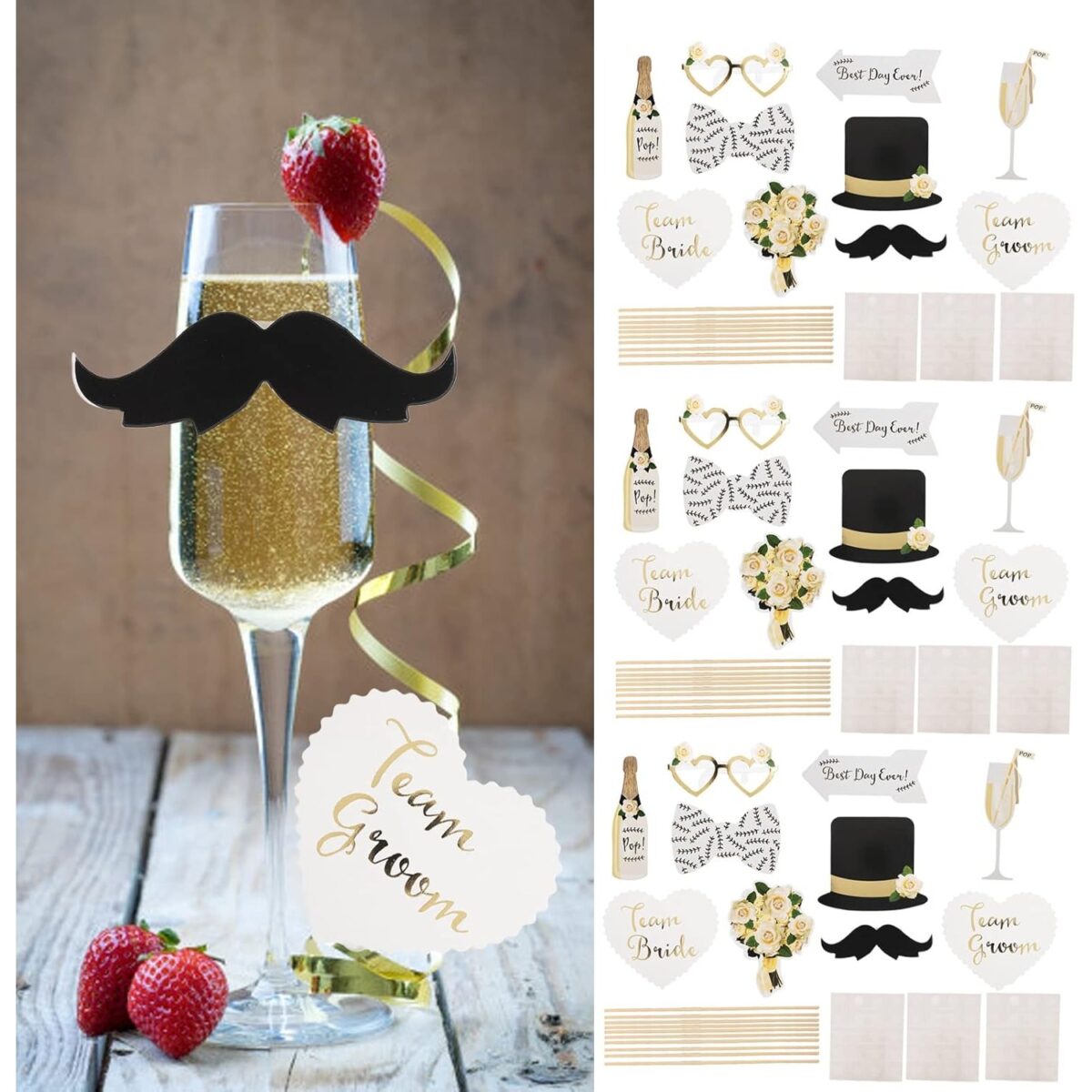 set-10-sabloane-foto-props-nunta-6716484505bc4.jpg Set 10 Accesorii pentru Petrecere, Embo, Props pentru Coltul de Poze, Model Mire si Mireasa, Tematica Nunta, Multicolor - imagine 7