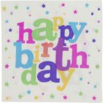 Set 10 Servetele de Masa, Embo, Colectia Happy Birthday, 32 x 32 cm, din Hartie, Multicolor - imagine 3