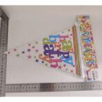 Set 10 Stegulete Tip Banner, Embo, Colectia Happy Birthday, 270 cm Lungime, din Hartie Cretata, Multicolor - imagine 5