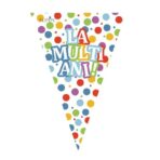 Set 10 Stegulete Tip Banner, Embo, Colectia LA MULTI ANI , 270 cm Lungime, din Hartie Cretata, Multicolor