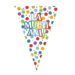 Set 10 Stegulete Tip Banner, Embo, Colectia LA MULTI ANI , 270 cm Lungime, din Hartie Cretata, Multicolor