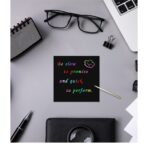 Set 100 de Planse Razuibile, Embo, din Hartie Curcubeu, 2 Creioane din Bambus + 2 Sabloane, +3 Ani, 8.5 x 8.5 cm, Multicolor - imagine 2