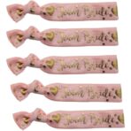 Set 11 Bratari, Embo, pentru Petrecerea Burlacitelor, din Panza, Marime Universala, Alb/Roz - imagine 2