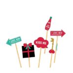 Set 12 Accesorii pentru Petrecere, Embo, Props pentru Photo Corner, Tematica Iubire, Multicolor - imagine 3