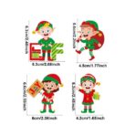 Set 12 Decoratiuni de Craciun din Lemn, Embo, cu Snur pentru Agatare in Brad, Model Elfi Diferite Dimensiuni, 4 Modele, Multicolor - imagine 8