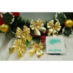 Set 12 fundite pentru brad, Aurii, 6 x 8 cm, din poliester, Embo - imagine 4