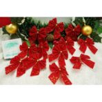 Set 12 fundite pentru brad, Rosii, 6 x 8 cm, din poliester, Embo