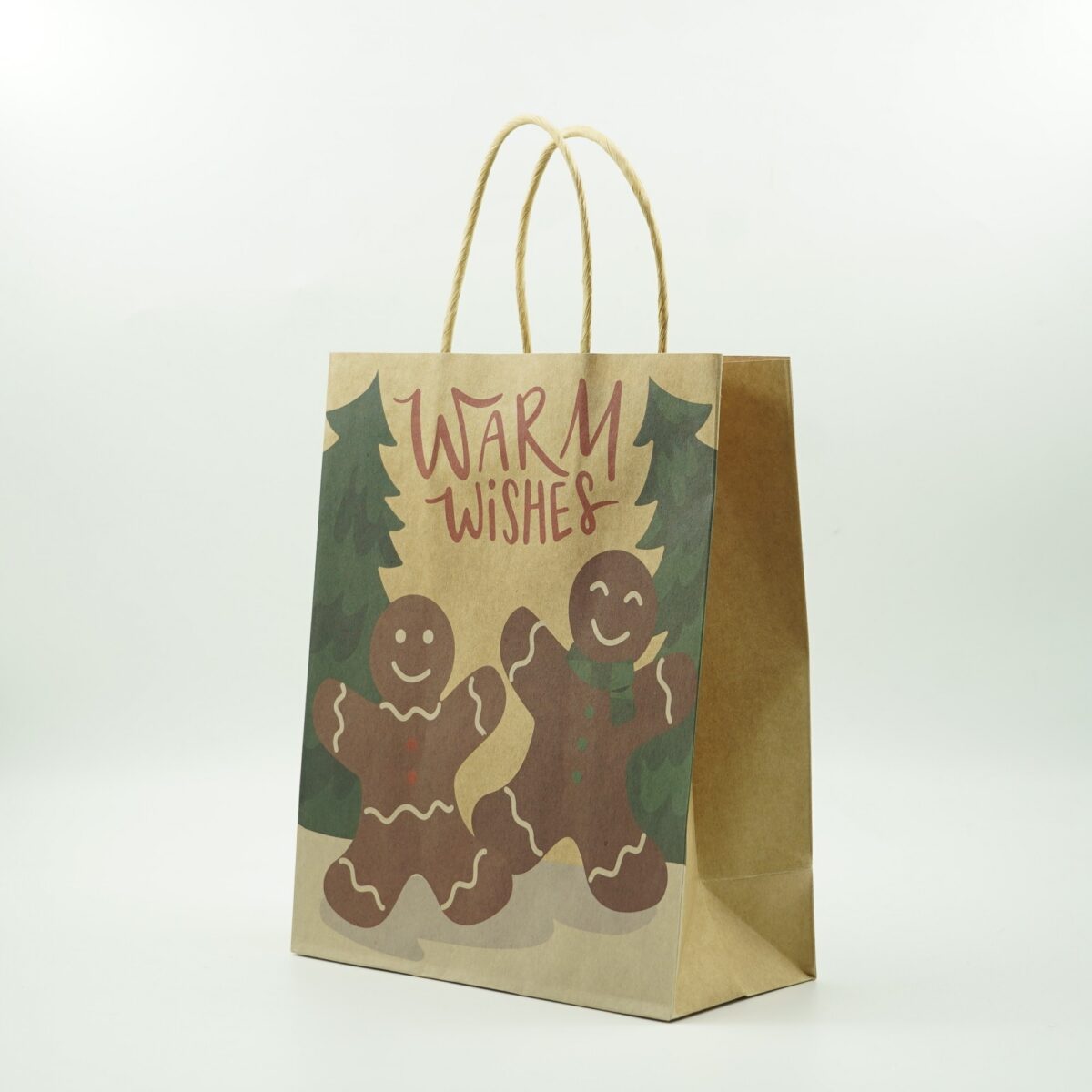 Set 12 Pungi Cadou, Embo, Imprimeu Tematica Craciun, Model Random, din Hartie, Impachetare Usoara a Cadourilor, 18.5x22.5x8.5 cm, Multicolor - imagine 7