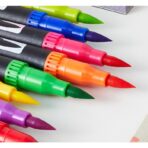 Set 120 Carioci, Embo, pe Baza de Apa, 2 Tipuri de Varf, 1-2 mm, 0.4 mm, Corp Carioca Negru, din Plastic, Multicolor - imagine 2