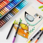 Set 120 Carioci, Embo, pe Baza de Apa, 2 Tipuri de Varf, 1-2 mm, 0.4 mm, Corp Carioca Negru, din Plastic, Multicolor - imagine 4