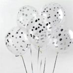 Set 15 baloane pentru petrecere, Embo, alb/argintiu, 30 cm - imagine 5