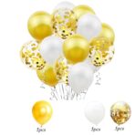 Set 15 baloane pentru petrecere, Embo, alb/auriu, 30 cm - imagine 3