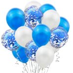 Set 15 baloane pentru petrecere, Embo, albastru/ alb, 30 cm