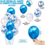 Set 15 baloane pentru petrecere, Embo, albastru/ alb, 30 cm - imagine 5