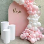 Set 16 Baloane din Latex Metalizate, Embo, Model Party, 30 cm, Alb, Roz, Roz Chrome, Transparent Confetti 2.8 g - imagine 6