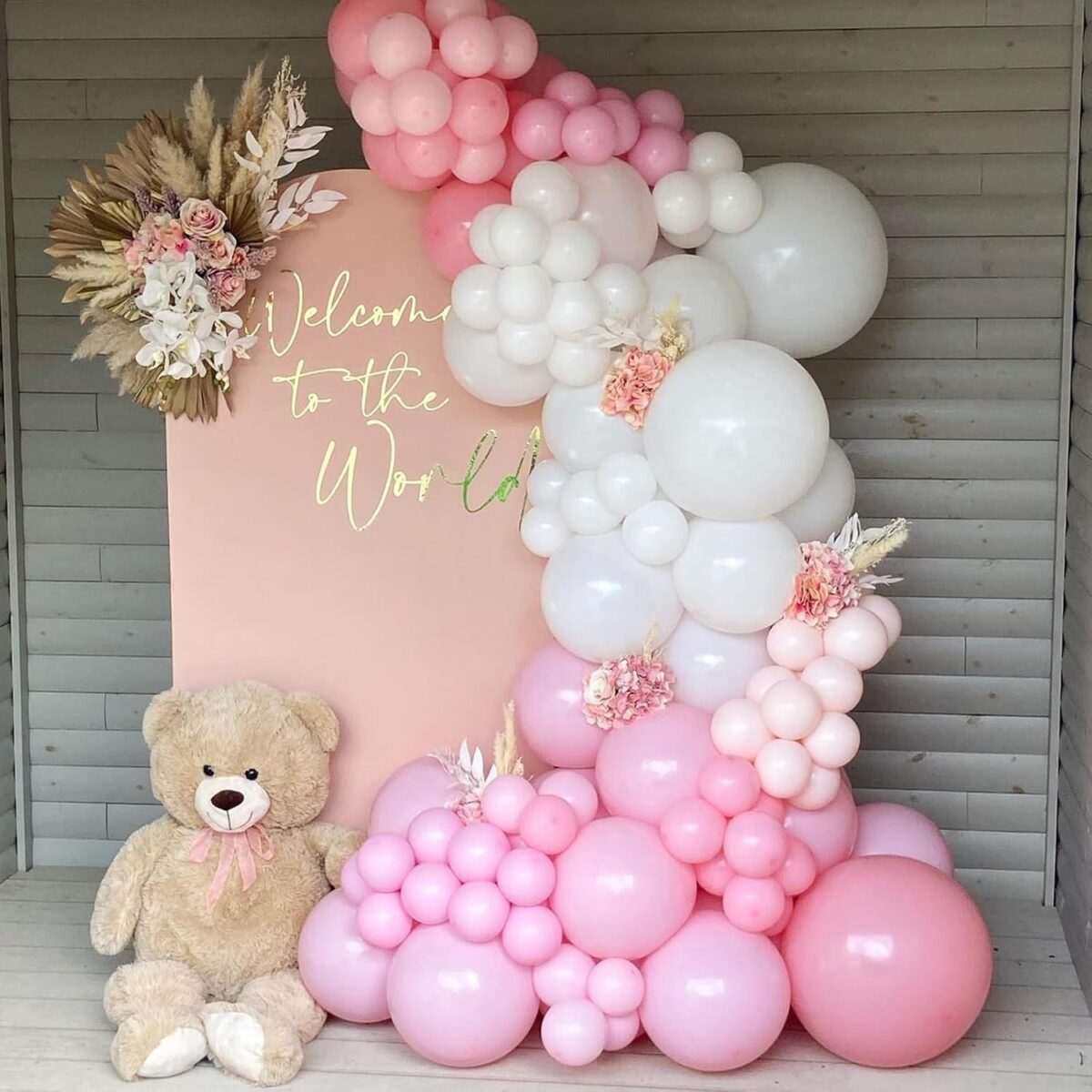 Set 16 Baloane din Latex Metalizate, Embo, Model Party, 30 cm, Alb, Roz, Roz Chrome, Transparent Confetti 2.8 g - imagine 7