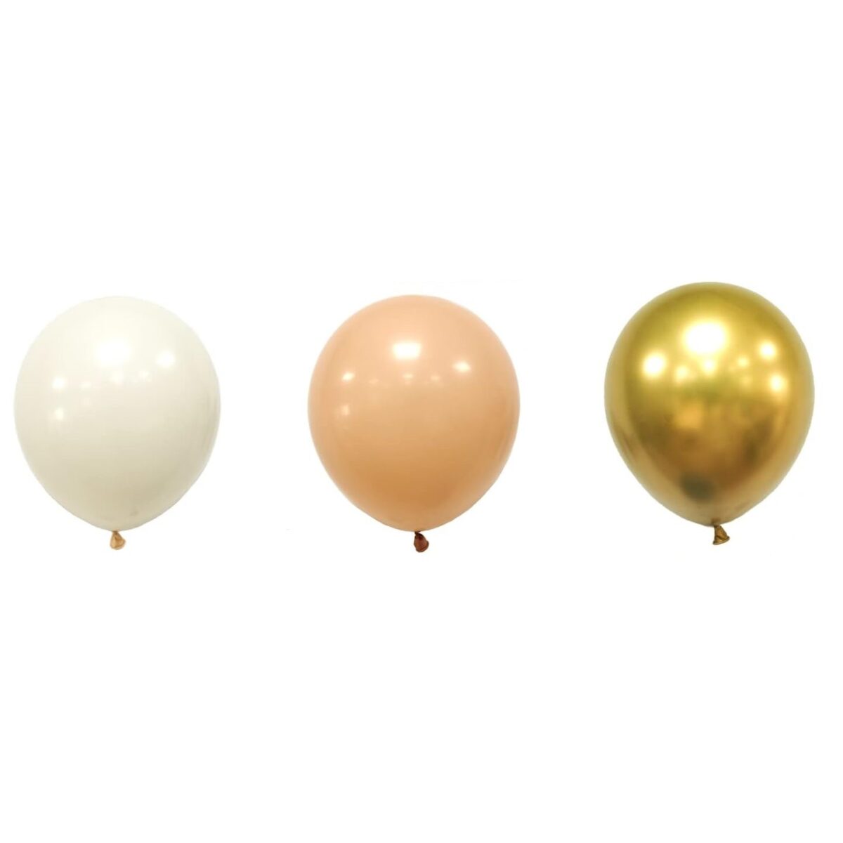 Set 16 Baloane din Latex Metalizate, Embo, Model Party, 30 cm, Auriu, Bej Inchis si Deschis, 2.8 g - imagine 2