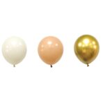 Set 16 Baloane din Latex Metalizate, Embo, Model Party, 30 cm, Auriu, Bej Inchis si Deschis, 2.8 g - imagine 2