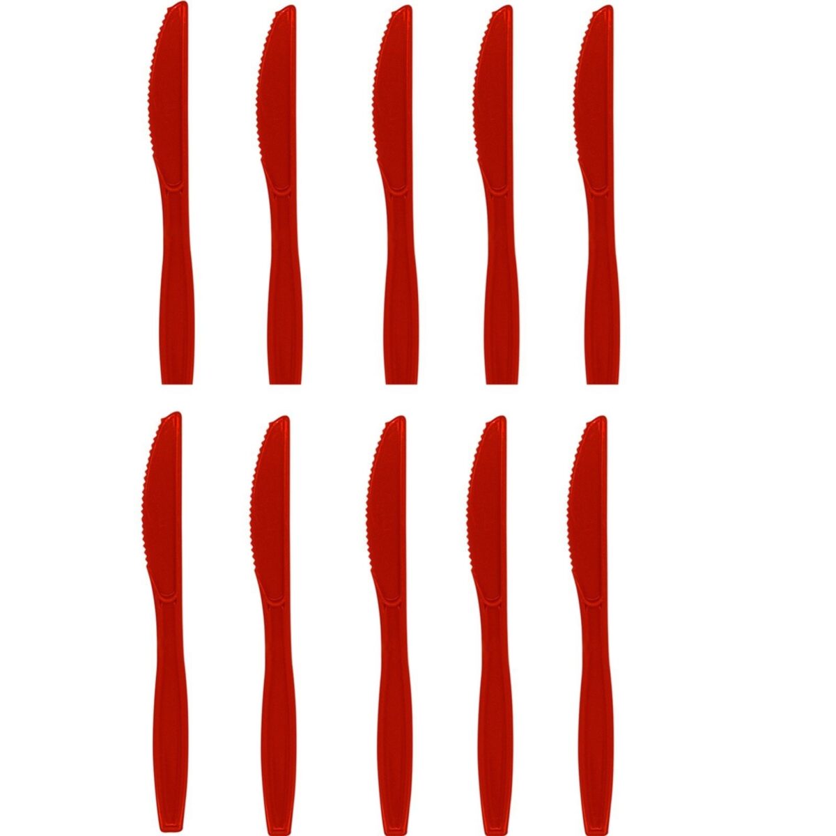 Set 16 Cutite de Unica Folosinta, Embo, din Plastic, 15 cm, Rosu - imagine 2
