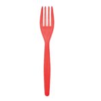 Set 16 Furculite de Unica Folosinta, Embo, din Plastic, 15 cm, Rosu