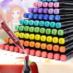 Markere cu Alcool Touch Room, Embo, Paleta mare Set de 168+ de Culori, Capat Lat si Capat Precis, Geanta Inclusa, Multicolor - imagine 2