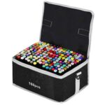 Set 168 Markere Duble, Embo, pe Baza de Alcool, Geanta Impermeabila Inclusa, Culori Numerotate, 23 x 16 x 20 cm, Multicolor