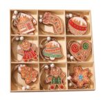Set 18 Decoratiuni de Craciun din Lemn, Embo, cu Snur pentru Agatare in Brad, Modele Diverse , Diferite Dimensiuni, Multicolor