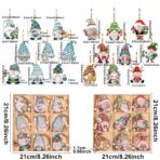 Set 18 Decoratiuni de Craciun din Lemn, Embo, cu Snur pentru Agatare in Brad, Model Gnomi, Diferite Dimensiuni, Multicolor - imagine 6