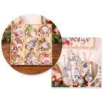 Set 18 Decoratiuni de Craciun din Lemn, Embo, cu Snur pentru Agatare in Brad, Model Gnomi, Diferite Dimensiuni, Albastru - imagine 5