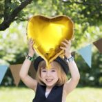 Set 2 Baloane din Folie Metalizata, Embo, Model Inimi, Tema Ziua Indragostitilor, 45 cm, Ambalaj Individual, Pai Inclus, Umflare cu Aer sau Heliu, Argintiu/Auriu - imagine 4