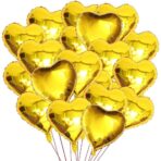 Set 2 Baloane din Folie Metalizata, Embo, Model Inimi, Tema Ziua Indragostitilor, 45 cm, Ambalaj Individual, Pai Inclus, Umflare cu Aer sau Heliu, Argintiu/Auriu - imagine 6