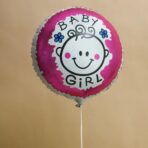 Set 2 Baloane din Folie Metalizata, Embo, Figurine Inima si Cerc, Tema Botez Fetita, 45 cm, Ambalaj Individual, Pai Inclus, Umflare cu Aer sau Heliu, Roz - imagine 5