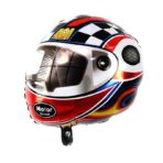 Set 2 Baloane din Folie Metalizata, Embo, Figurine Cerc si Casca, Model Curse, 75-80 cm cm, Ambalaj Individual, Pai Inclus, Umflare cu Aer sau Heliu, Multicolor - imagine 3