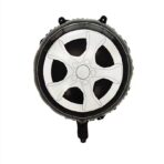 Set 2 Baloane din Folie Metalizata, Embo, Figurine Roti, Model Masini, 75-80 cm cm, Ambalaj Individual, Pai Inclus, Umflare cu Aer sau Heliu, Negru - imagine 3